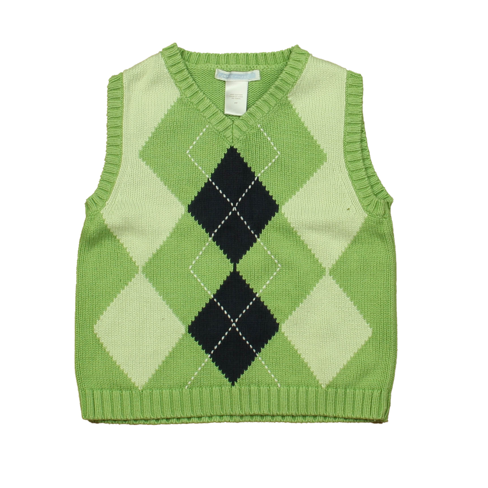Janie and Jack Boys Green Argyle Sweater Vest size: 3T - Picture 2 of 2